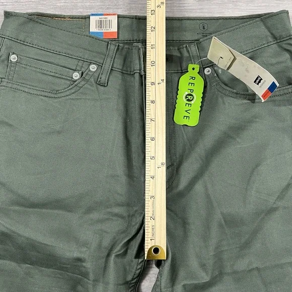 Levi's 511 Slim Fit All Seasons Tech Men's 34x32 Stretch Green Pants New - Picture 5 of 8